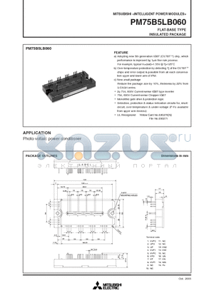 PM75B5LB060_11 datasheet - FLAT-BASE TYPE INSULATED PACKAGE