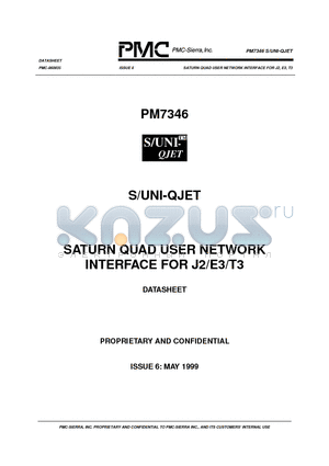 PM7346 datasheet - SATURN QUAD USER NETWORK INTERFACE FOR J2, E3, T3