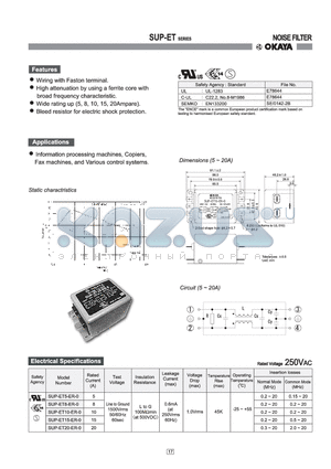 SUP-ET15-ER-0 datasheet - NOISE FILTER