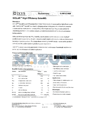 SLMD121H8 datasheet - IXOLAR High Efficiency SolarMD.