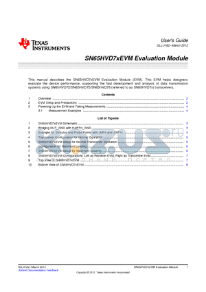 SLLU162 datasheet - SN65HVD7xEVM Evaluation Module