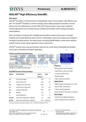 SLMD481H12 datasheet - IXOLAR High Efficiency SolarMD.