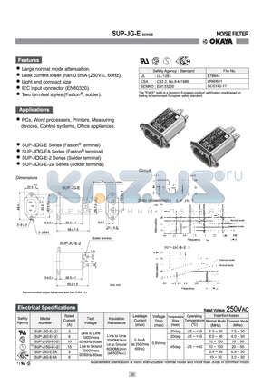 SUP-J10G-E datasheet - NOISE FILTER