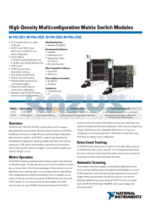 NIPXI-2531 datasheet - High-Density Multiconfiguration Matrix Switch Modules