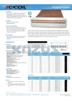 RIBBON_CABLE datasheet - Ultra Flex, tinned copper wire conductors