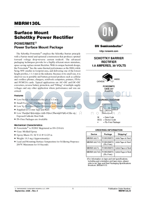 MBRM130LT1 datasheet - Surface Mount Schottky Power Rectifier