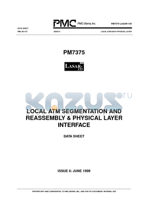 PM7375 datasheet - ATM SAR and PHY Processor for PCI Bus