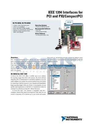 NIPCI-8252 datasheet - IEEE 1394 Interfaces for PCI and PXI/CompactPCI