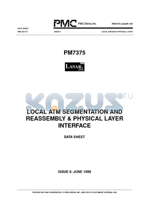 PM7375 datasheet - LOCAL ATM SAR & PHYSICAL LAYER
