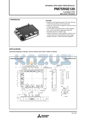 PM75RSE120 datasheet - INTELLIGENT POWER MODULES