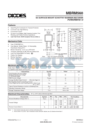 MBRM560_1 datasheet - 5A SURFACE MOUNT SCHOTTKY BARRIER RECTIFIER