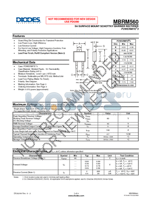 MBRM560_2 datasheet - 5A SURFACE MOUNT SCHOTTKY BARRIER RECTIFIER