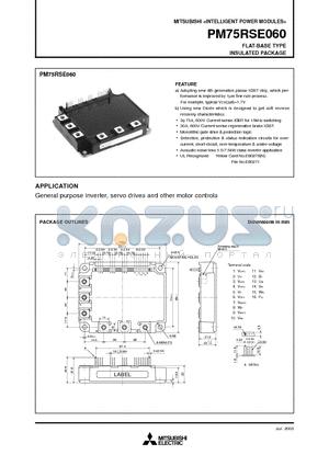 PM75RSE060 datasheet - FLAT-BASE TYPE INSULATED PACKAGE