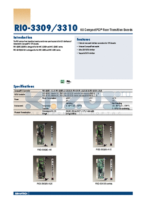 RIO-3309S-A2E datasheet - 6U CompactPCI^ Rear Transition Boards