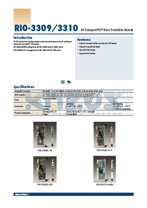 RIO-3310 datasheet - 6U CompactPCI^ Rear Transition Boards