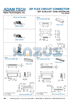 PCA-5-24-HU-3 datasheet - ZIF FLEX CIRCUIT CONNECTOR