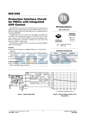 NIS1050MNTBG datasheet - Protection Interface Circuit for PMICs with Integrated OVP Control