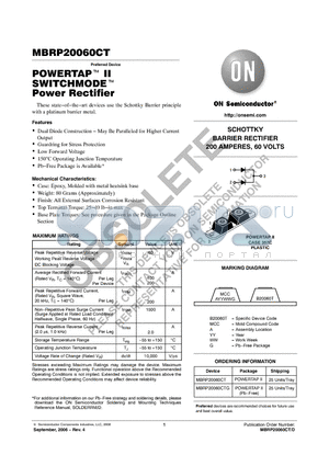 MBRP20060CT datasheet - POWERTAP II SWITCHMODE Power Rectifier