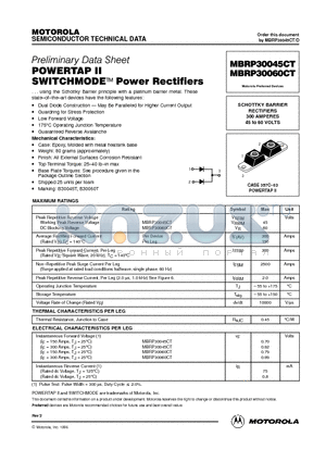 MBRP30060CT datasheet - POWERTAP II SWITCHMODE Power Rectifiers