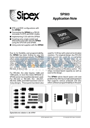 SP503EB datasheet - Application Note