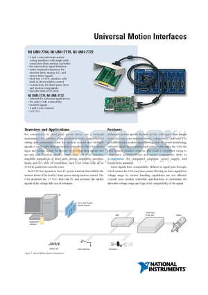 NIUMI-7772 datasheet - Universal Motion Interfaces