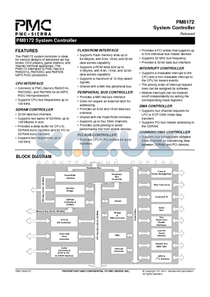 PM8172 datasheet - PM8172 System Controller