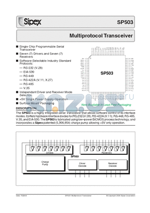 SP503EF datasheet - Multiprotocol Transceiver