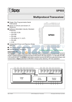 SP503EM datasheet - Multiprotocol Transceiver
