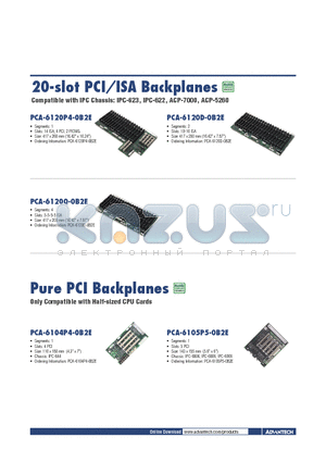PCA-6104P4-0B2E datasheet - PCI/ISA Backplanes