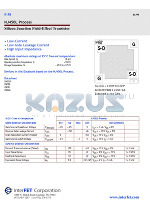 NJ450L datasheet - Silicon Junction Field-Effect Transistor