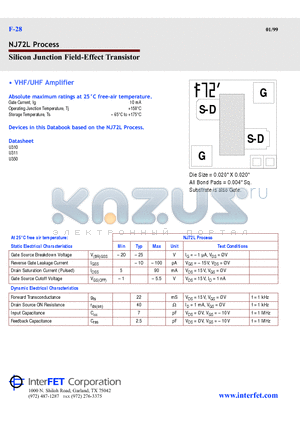 NJ72L datasheet - Silicon Junction Field-Effect Transistor