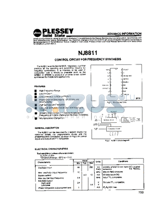 NJ8811 datasheet - CONTROL CIRCUIT FOR FREQUENCY SYNHESIS