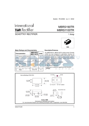 MBRS1100TR datasheet - SCHOTTKY RECTIFIER