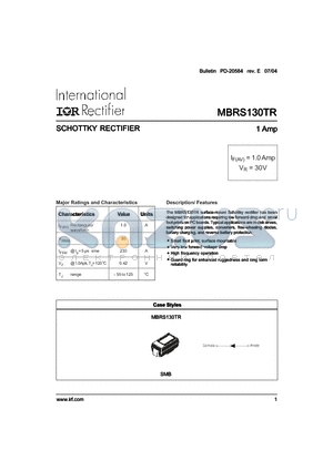 MBRS130TR datasheet - SCHOTTKY RECTIFIER