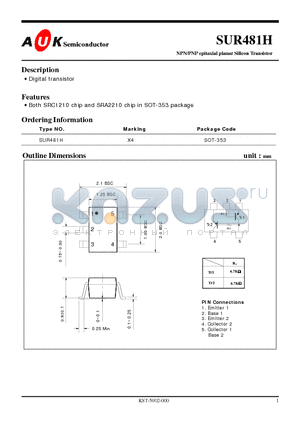 SUR481H datasheet - NPN/PNP epitaxial planar Silicon Transistor