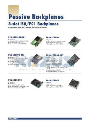 PCA-6108P6-0B3 datasheet - Passive Backplanes