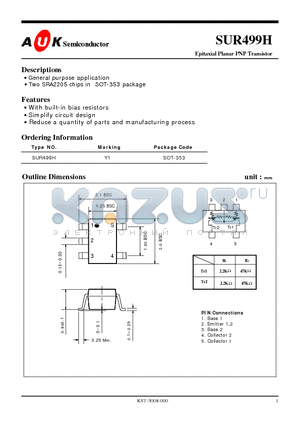 SUR499H datasheet - Epitaxial Planar PNP Transistor