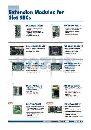 PCA-TPM-00A1E datasheet - Extension Modules for Slot SBCs