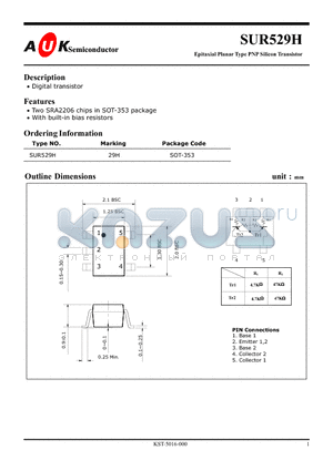 SUR529H datasheet - Epitaxial Planar Type PNP Silicon Transistor