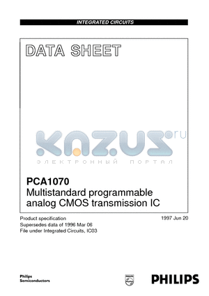 PCA1070 datasheet - Multistandard programmable analog CMOS transmission IC