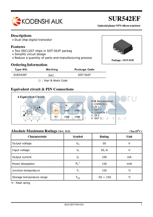 SUR542EF datasheet - Epitaxial planar NPN silicon transistor