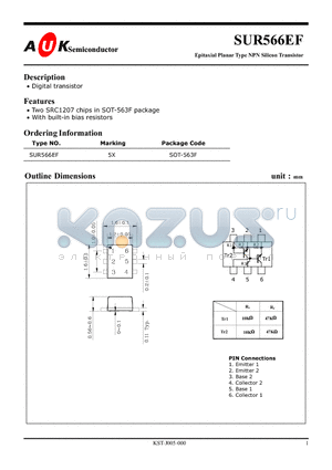 SUR566EF datasheet - Epitaxial Planar Type NPN Silicon Transistor