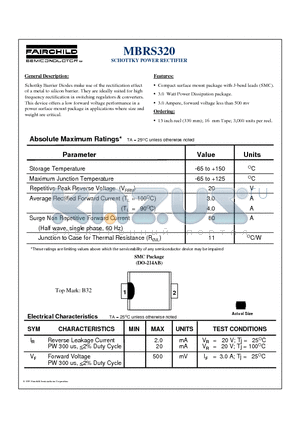 MBRS320 datasheet - SCHOTTKY POWER RECTIFIER