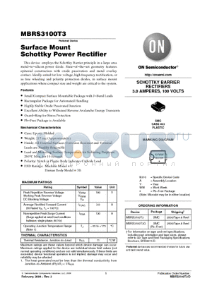 MBRS3100T3_06 datasheet - Surface Mount Schottky Power Rectifier