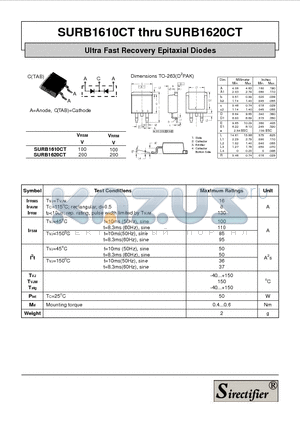 SURB1610CT datasheet - Ultra Fast Recovery Epitaxial Diodes