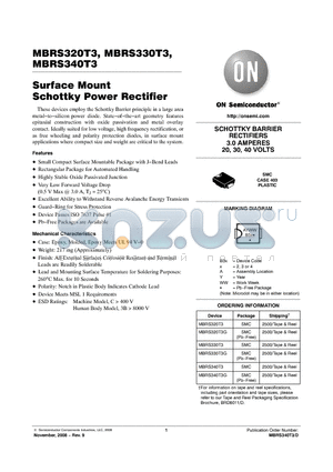 MBRS320T3_08 datasheet - Surface Mount Schottky Power Rectifier