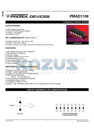 PMAD1108 datasheet - STEERING DIODE ARRAY