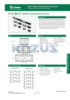 SP6001-08UTG-1 datasheet - SP6001 Lead-Free/Green Series