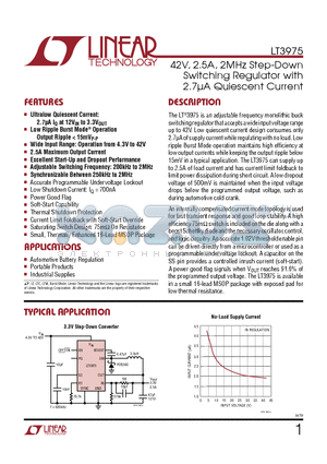 MBRS340T3 datasheet - 42V, 2.5A, 2MHz Step-Down Switching Regulator with 2.7lA Quiescent Current