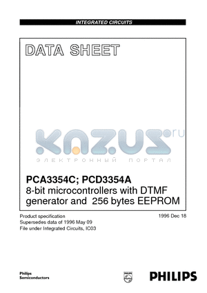 PCA3354CH datasheet - 8-bit microcontrollers with DTMF generator and 256 bytes EEPROM